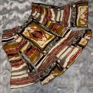 Nicoletti Multicolor Abstract Pleated Top 3X | Vibrant Artsy Print | Plus Size